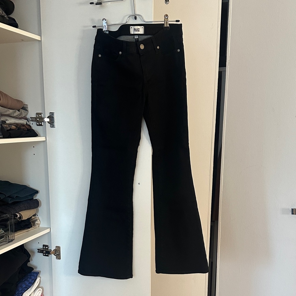 PAIGE Classic Black Wide Leg Jeans